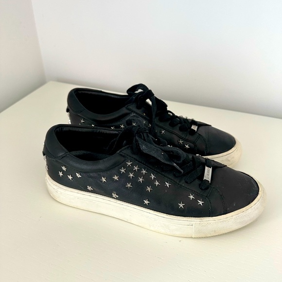 J-SLIDES lightly used black sneakers with metallic silver stars size 7.5! - Picture 2 of 3